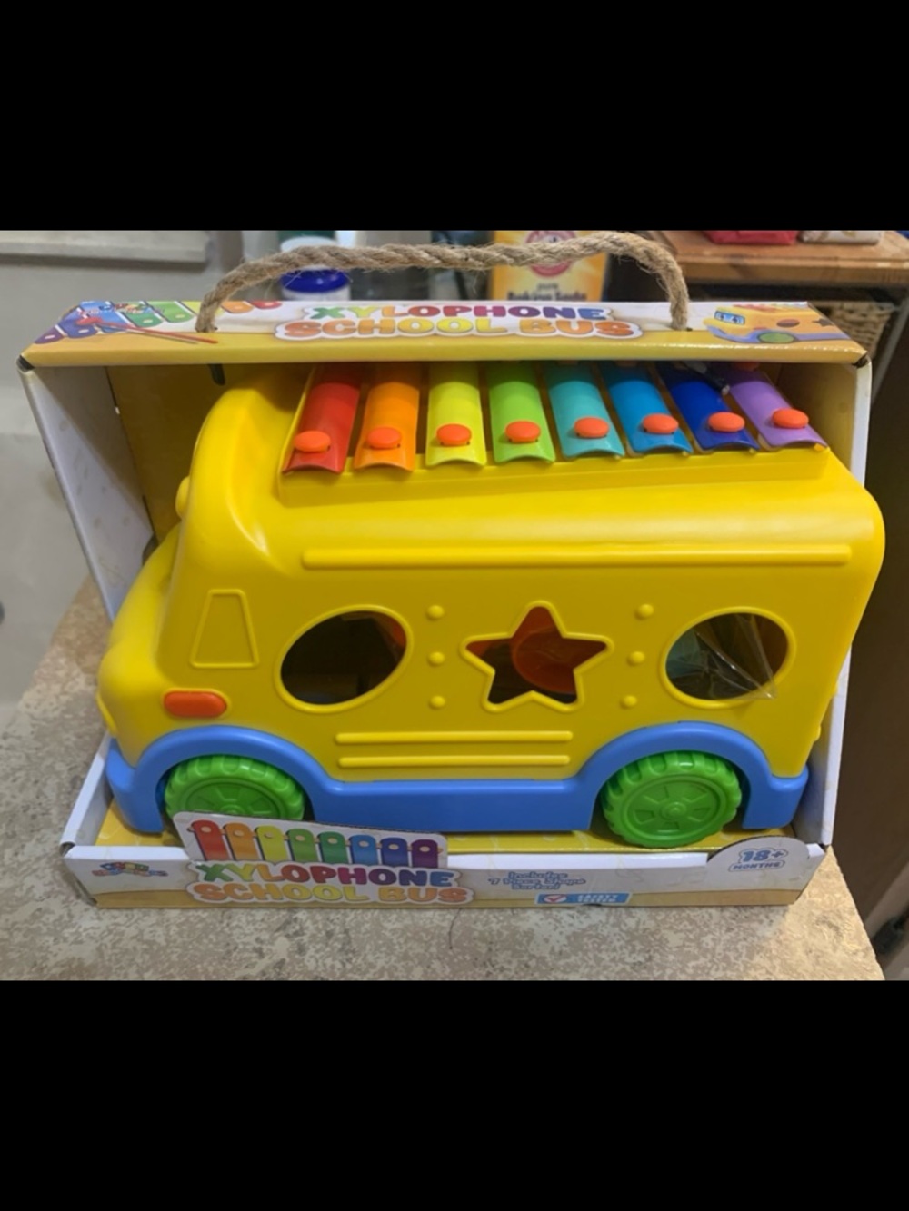 New! “Mini Explorer” Xylophone School Bus. A Multi-Colored educational toy.